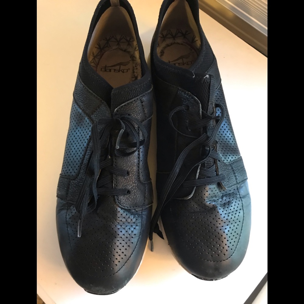 Dansko black slip on tie shoes 11